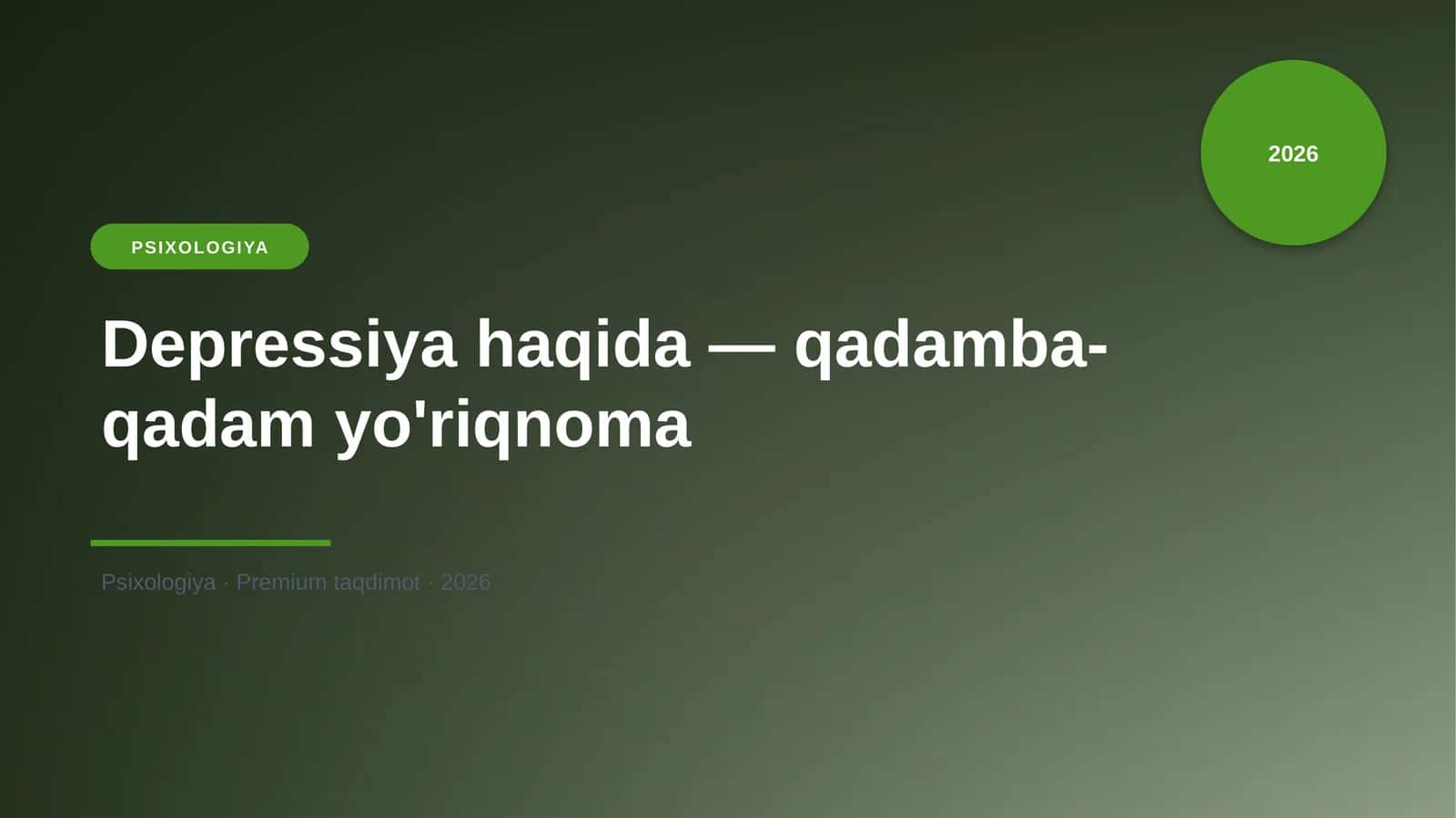 Depressiya haqida — qadamba-qadam yo'riqnoma