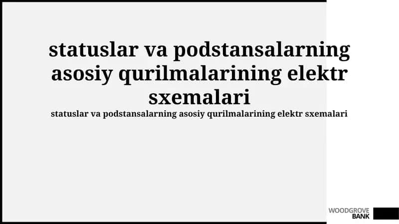 Asosiy Qurilmalar Elektr sxemalari