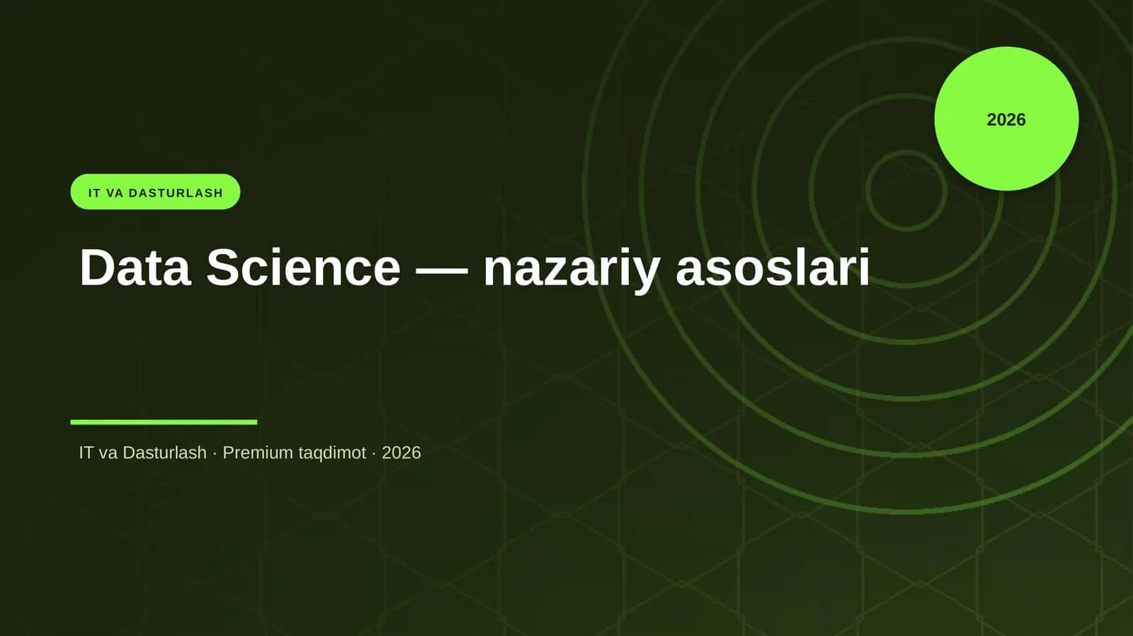 Data Science — nazariy asoslari