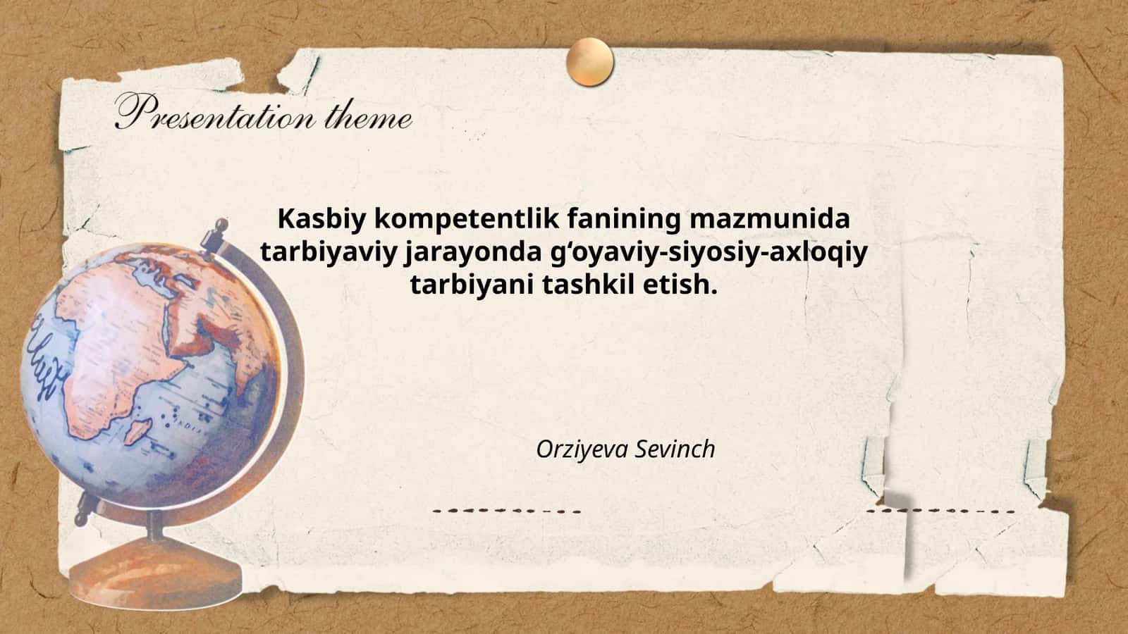 Kasbiy kompetentlik fanining mazmunida tarbiyaviy jarayonda