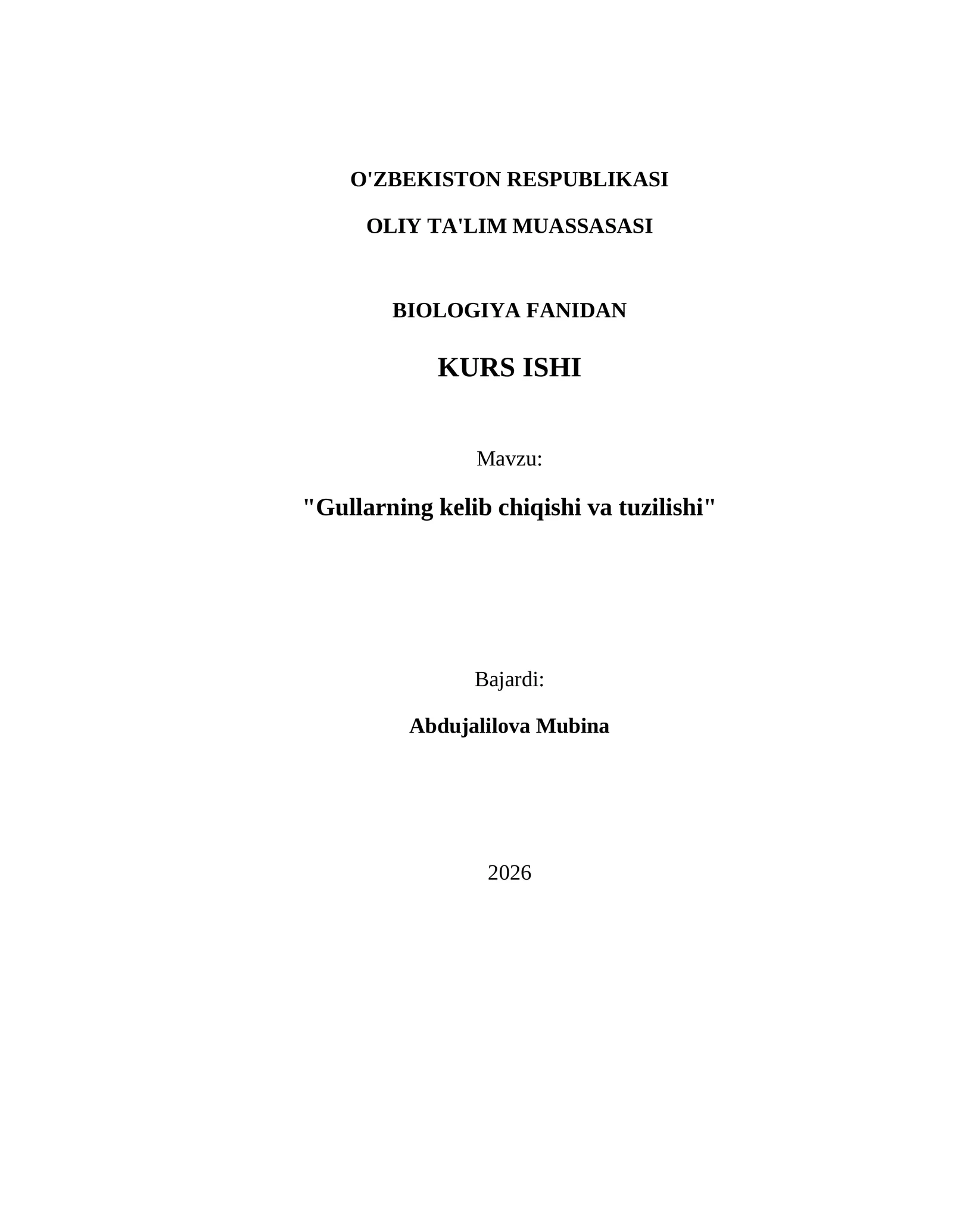 Gullarning kelib chiqishi va tuzilishi