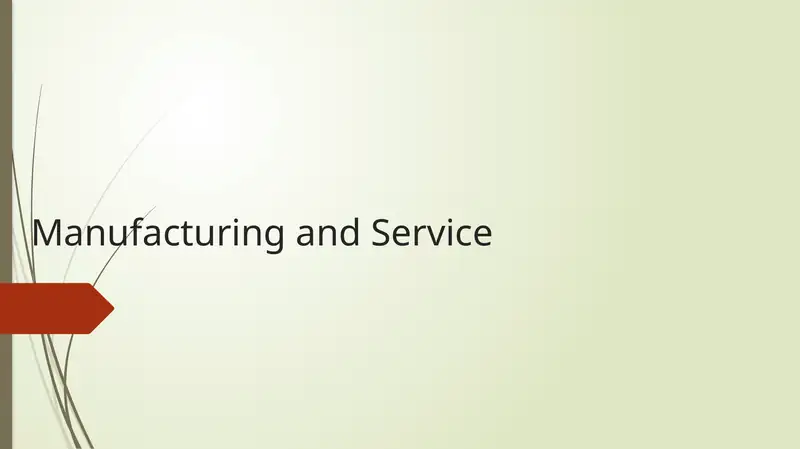 Manufacturing and Service Course
