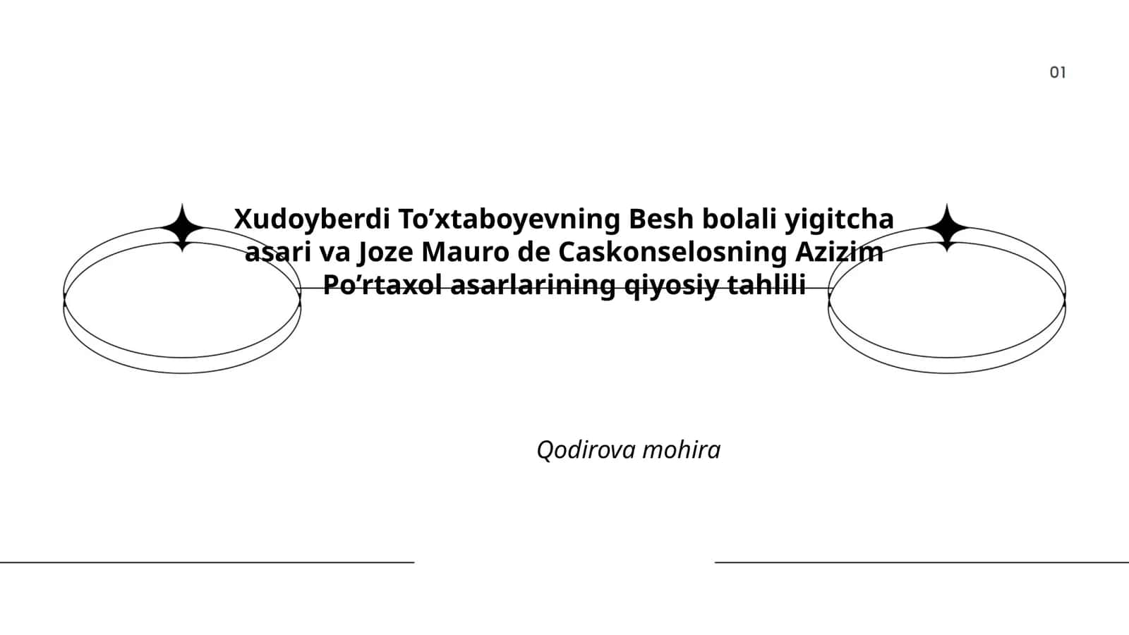 Xudoyberdi To’xtaboyevning Besh bolali yigitcha asari va Joze Mauro de Caskonselosning Azizim Po’rtaxol asarlarining qiyosiy tahlili