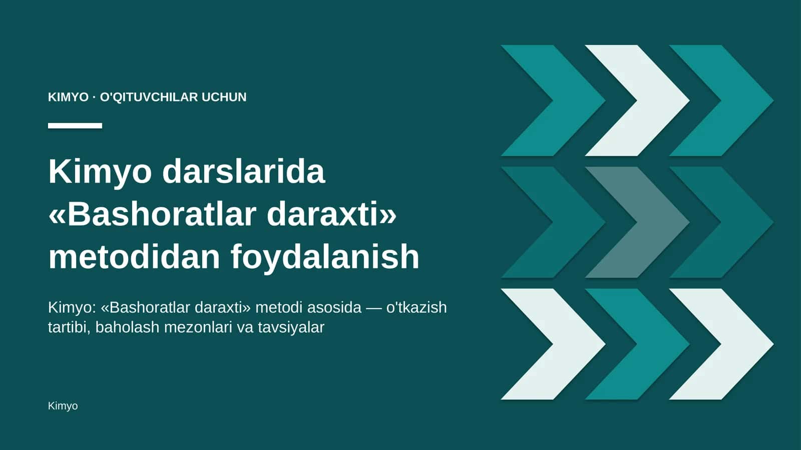 kimyo darslarida bashoratlar daraxti metodidan foydalanish 2561