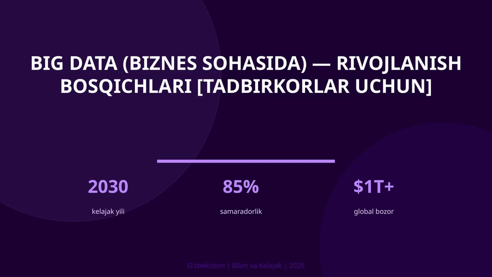 Big Data (biznes sohasida) — rivojlanish bosqichlari [tadbirkorlar uchun]