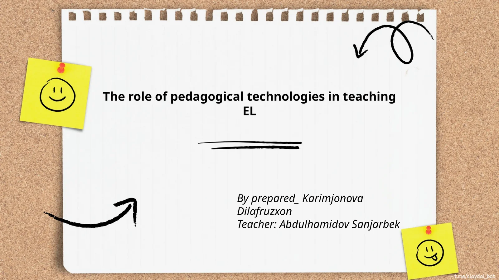 Pedagogical technologies in teaching EL