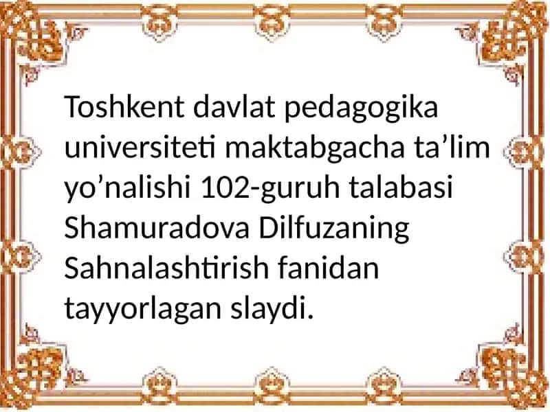 Sahnalashtirishfaoliyatida bolalar