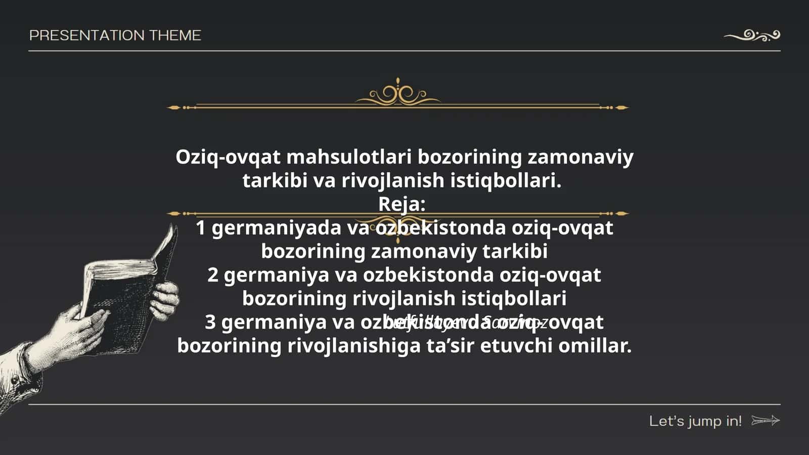 Oziq-ovqat mahsulotlari bozorining zamonaviy tarkibi va rivojlanish istiqbollari
