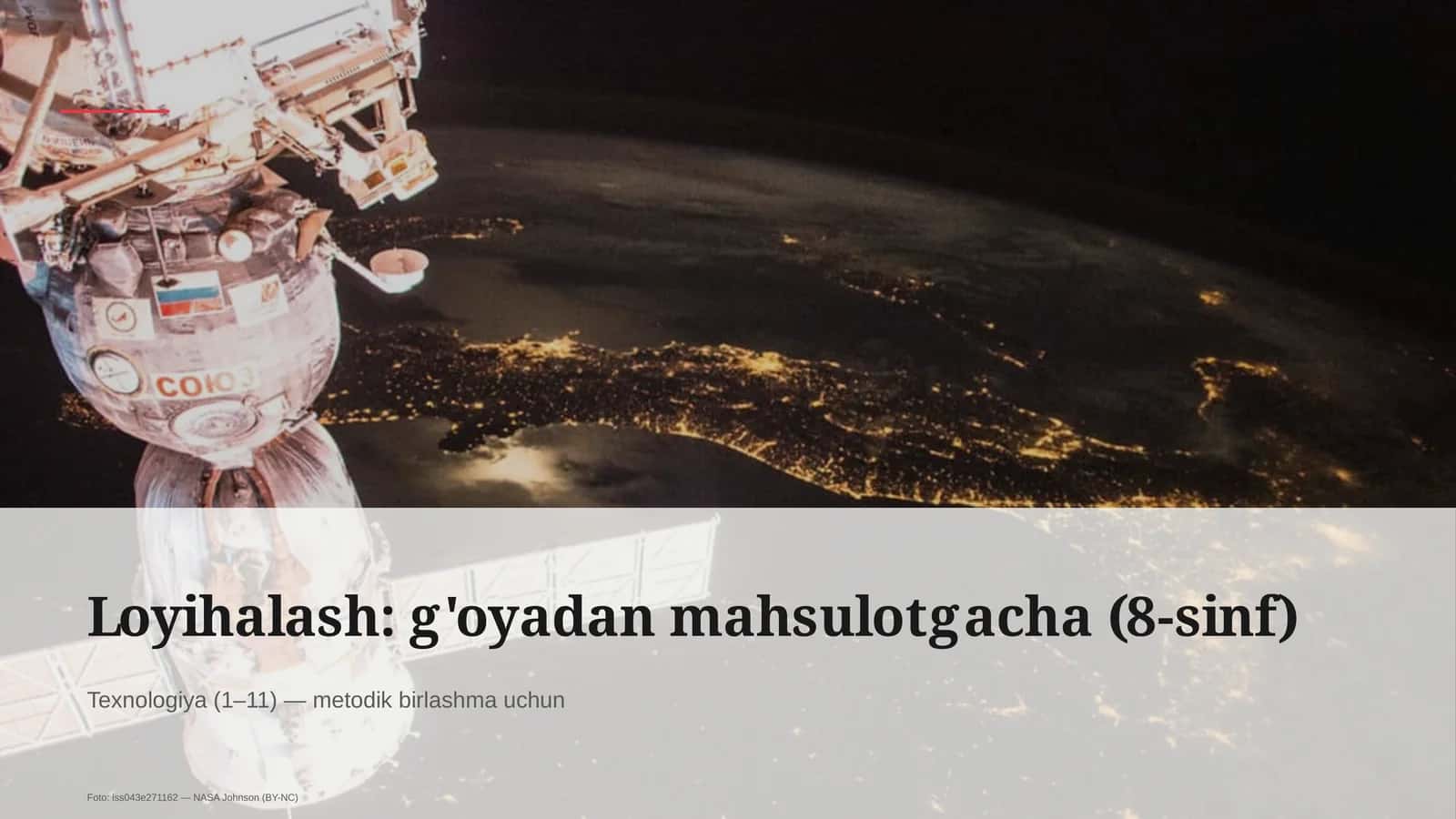 Loyihalash: g'oyadan mahsulotgacha (8-sinf)