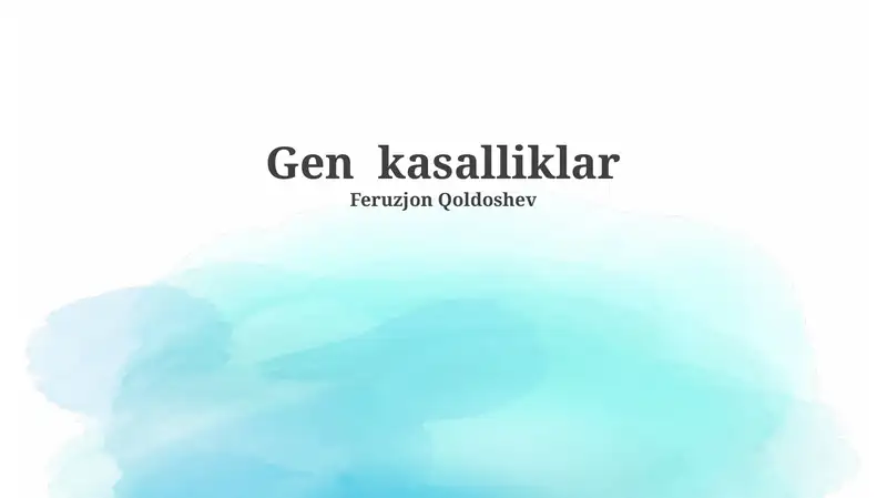 Genetik kasalliklarning diagnostikasi