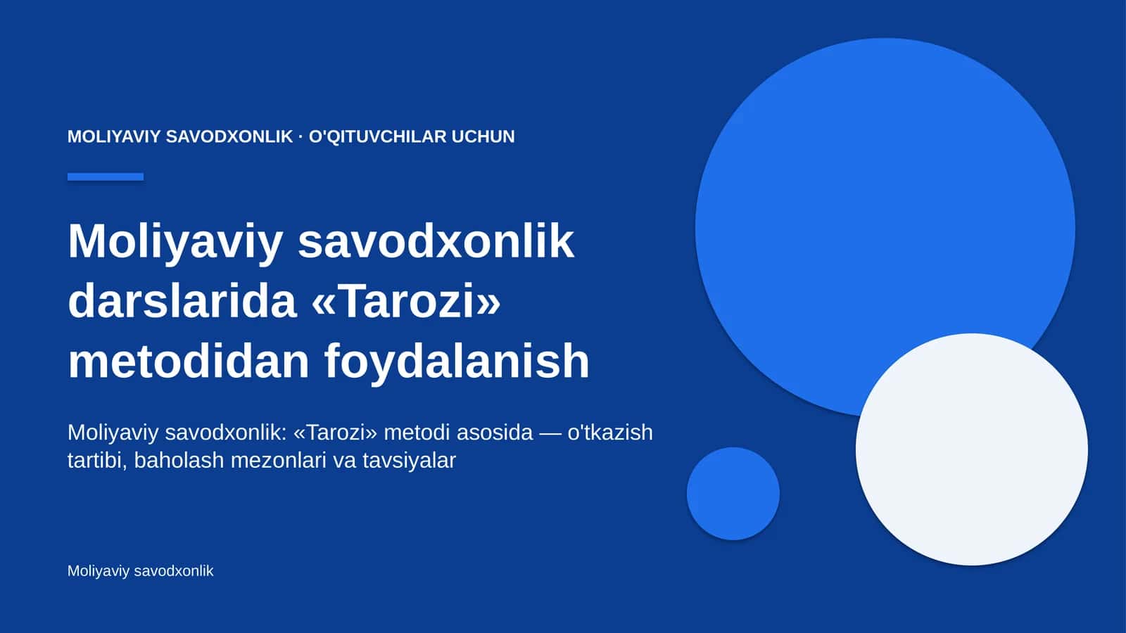 moliyaviy savodxonlik darslarida tarozi metodidan foydalanish 6112