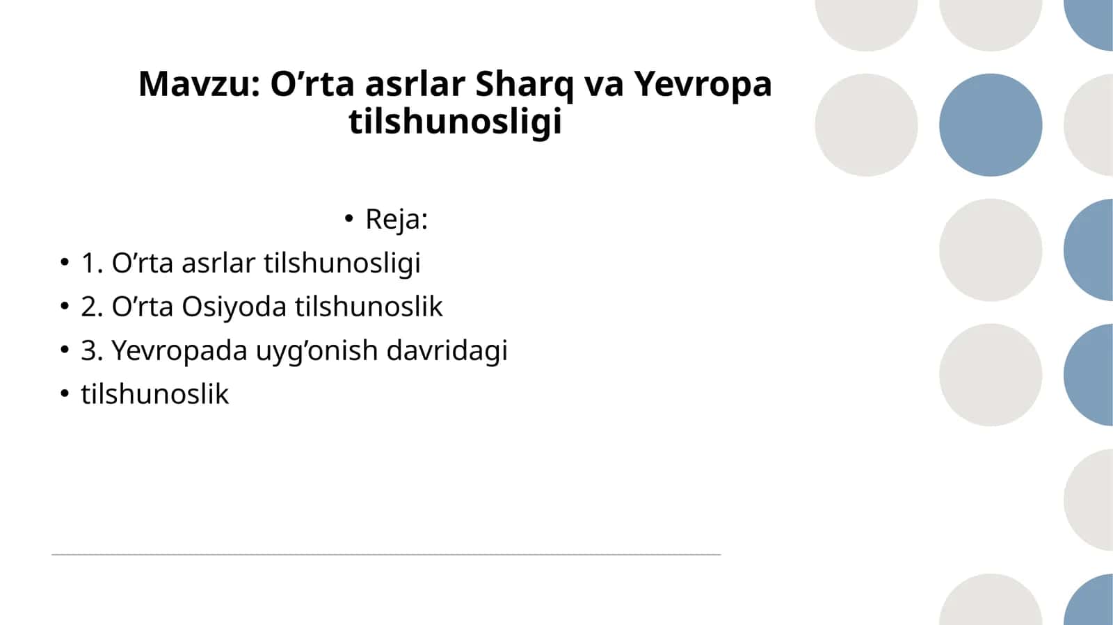 O’rta asrlar Sharq va Yevropa tilshunosligi