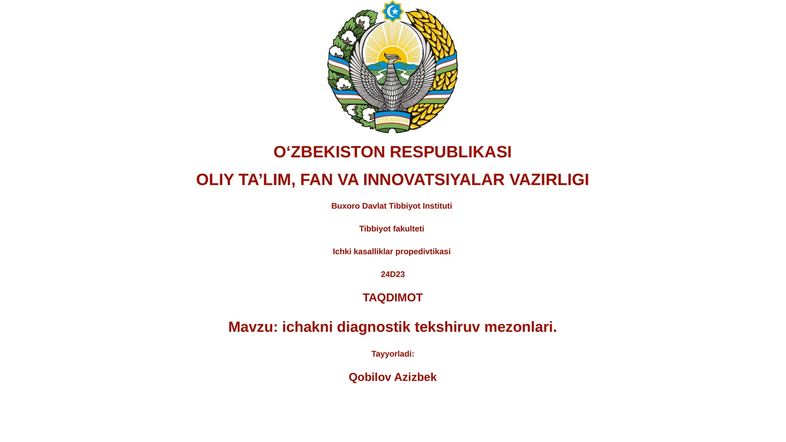 Ichki kasalliklar propedivtikasi