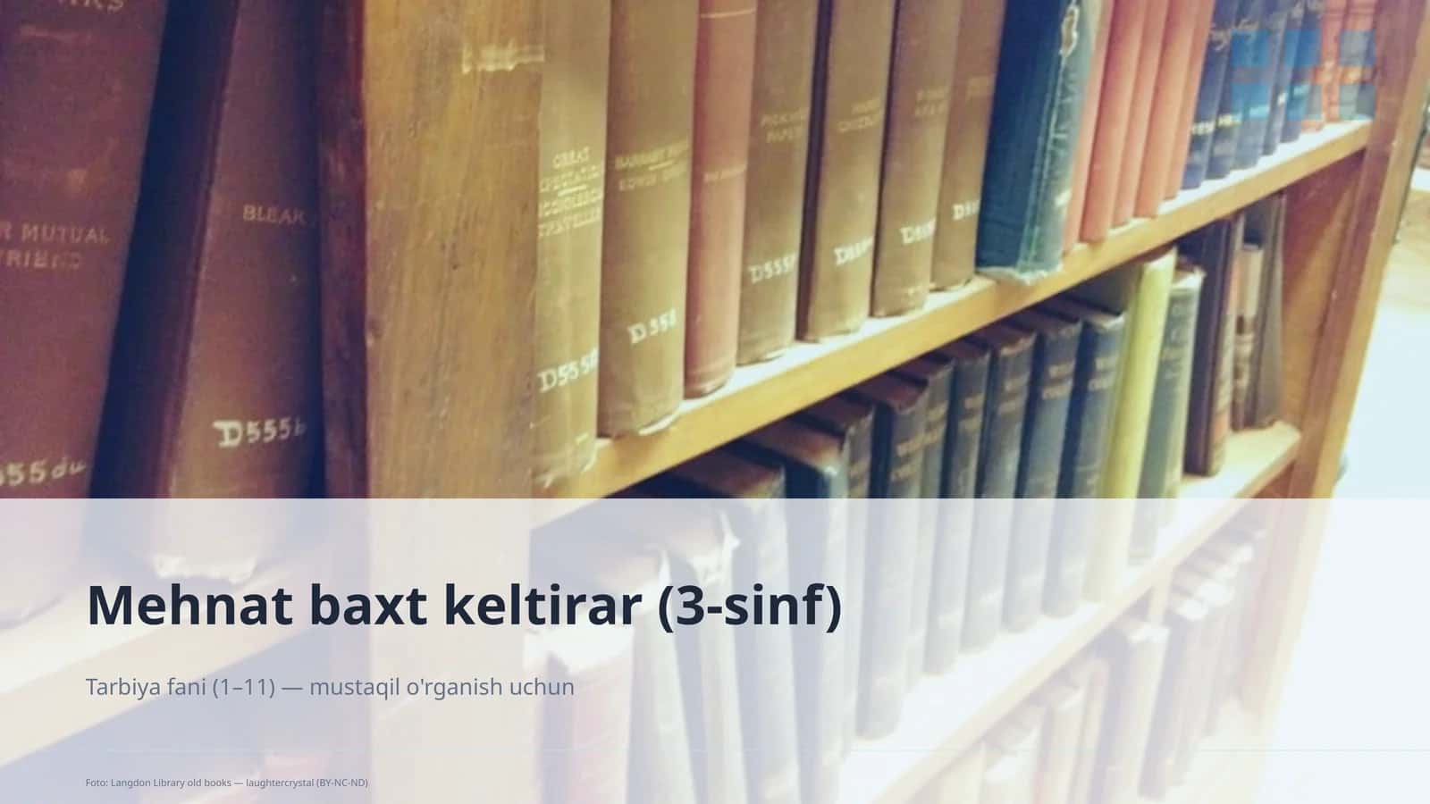 Mehnat baxt keltirar (3-sinf)