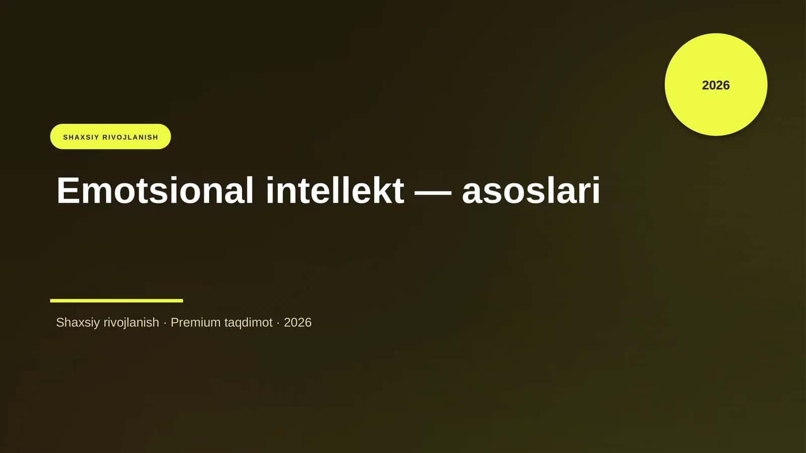 Emotsional intellekt — asoslari