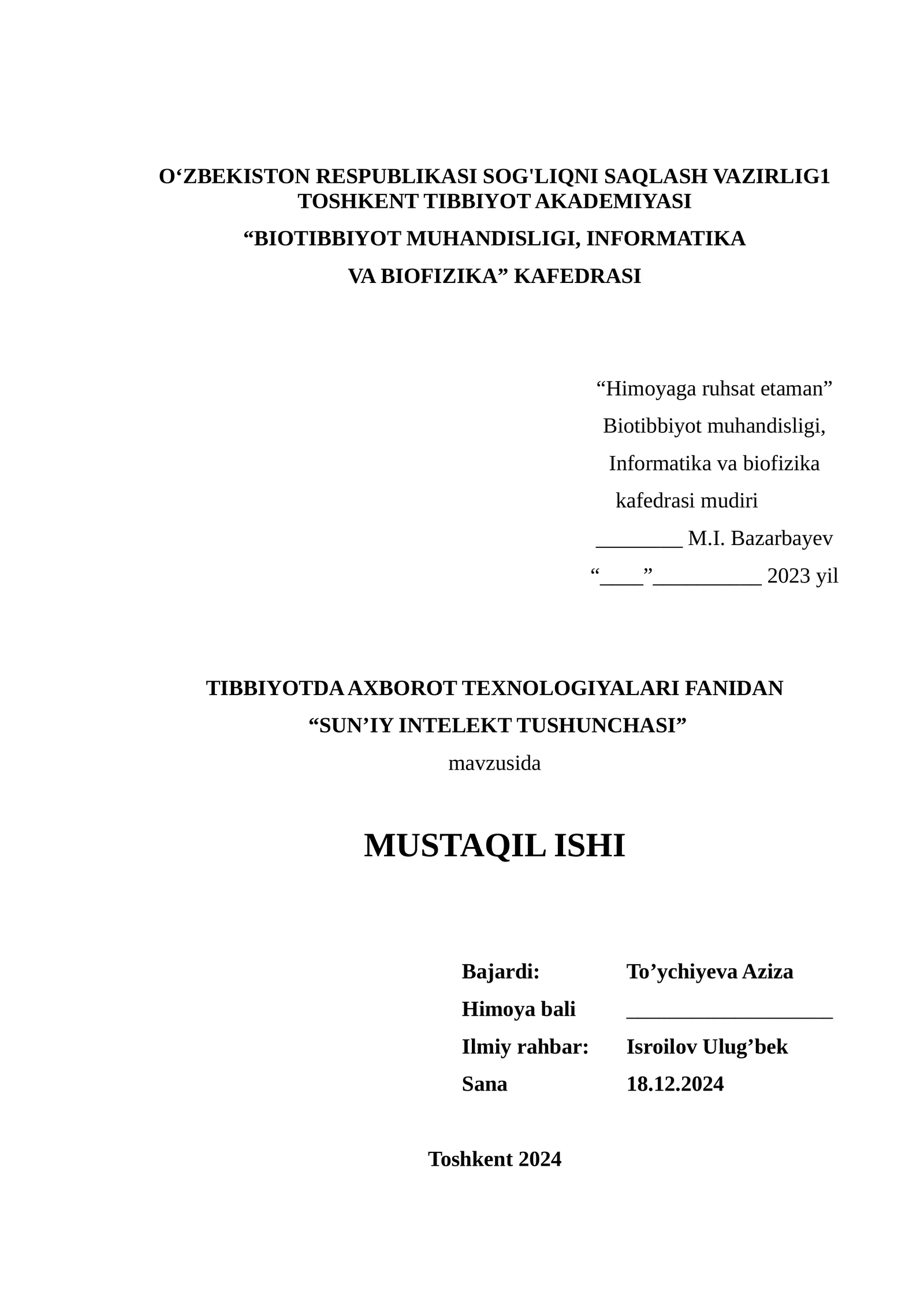 SUN’IY INTELEKT TUSHUNCHASI