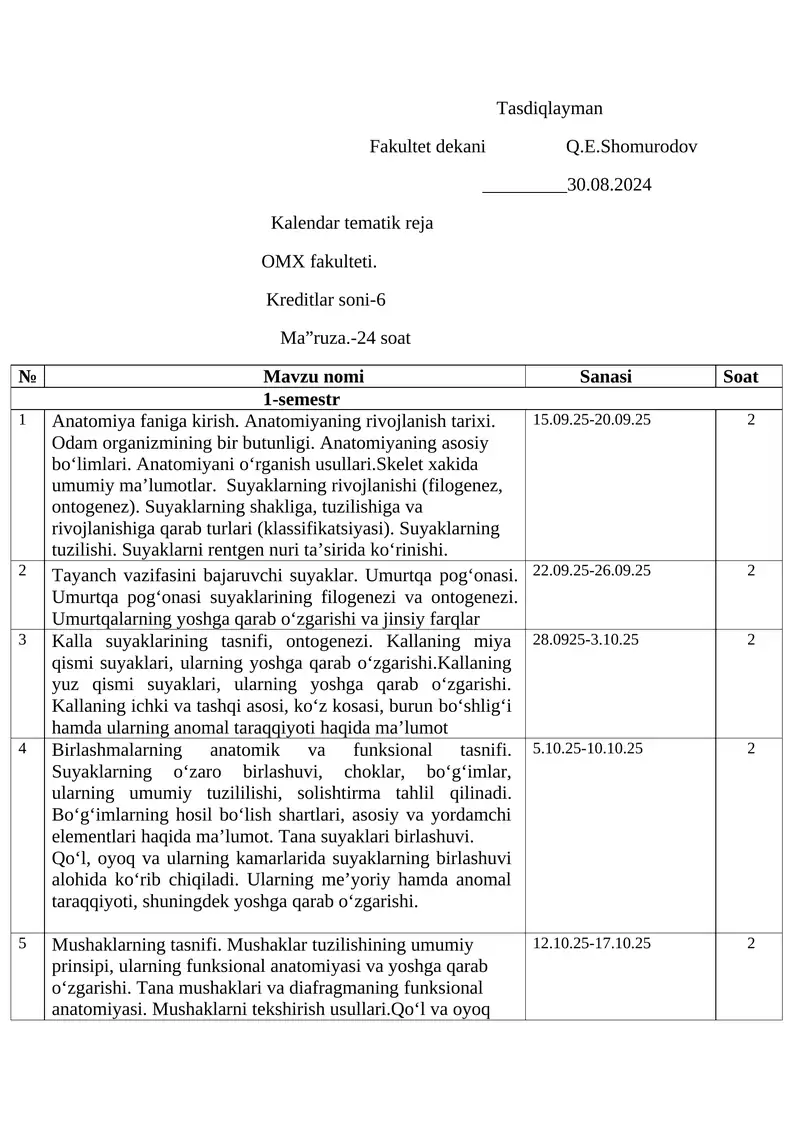 Kalendar tematik reja