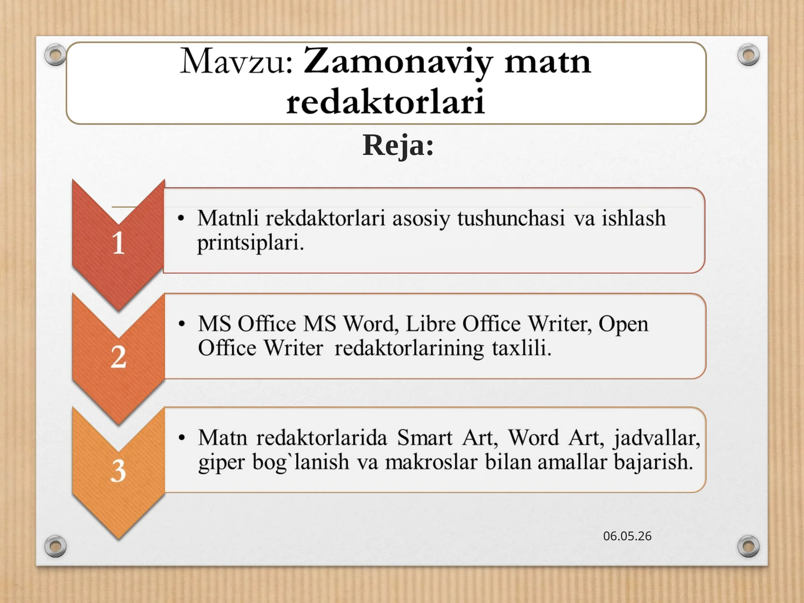 Matnli rеkdaktorlari