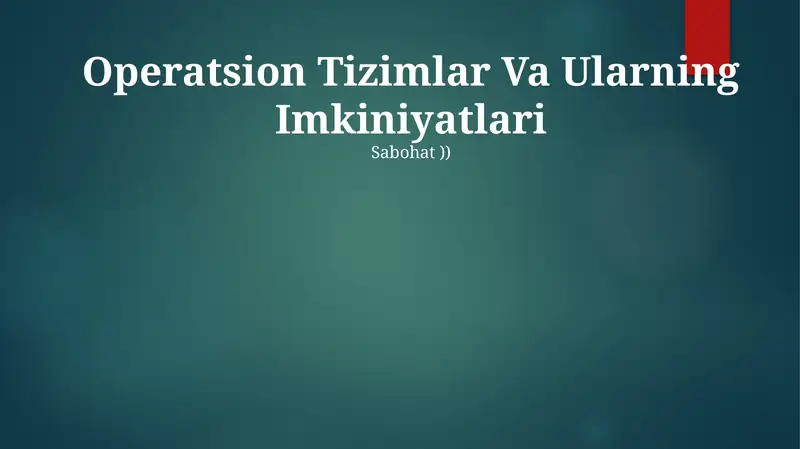 Operatsion tizimlar