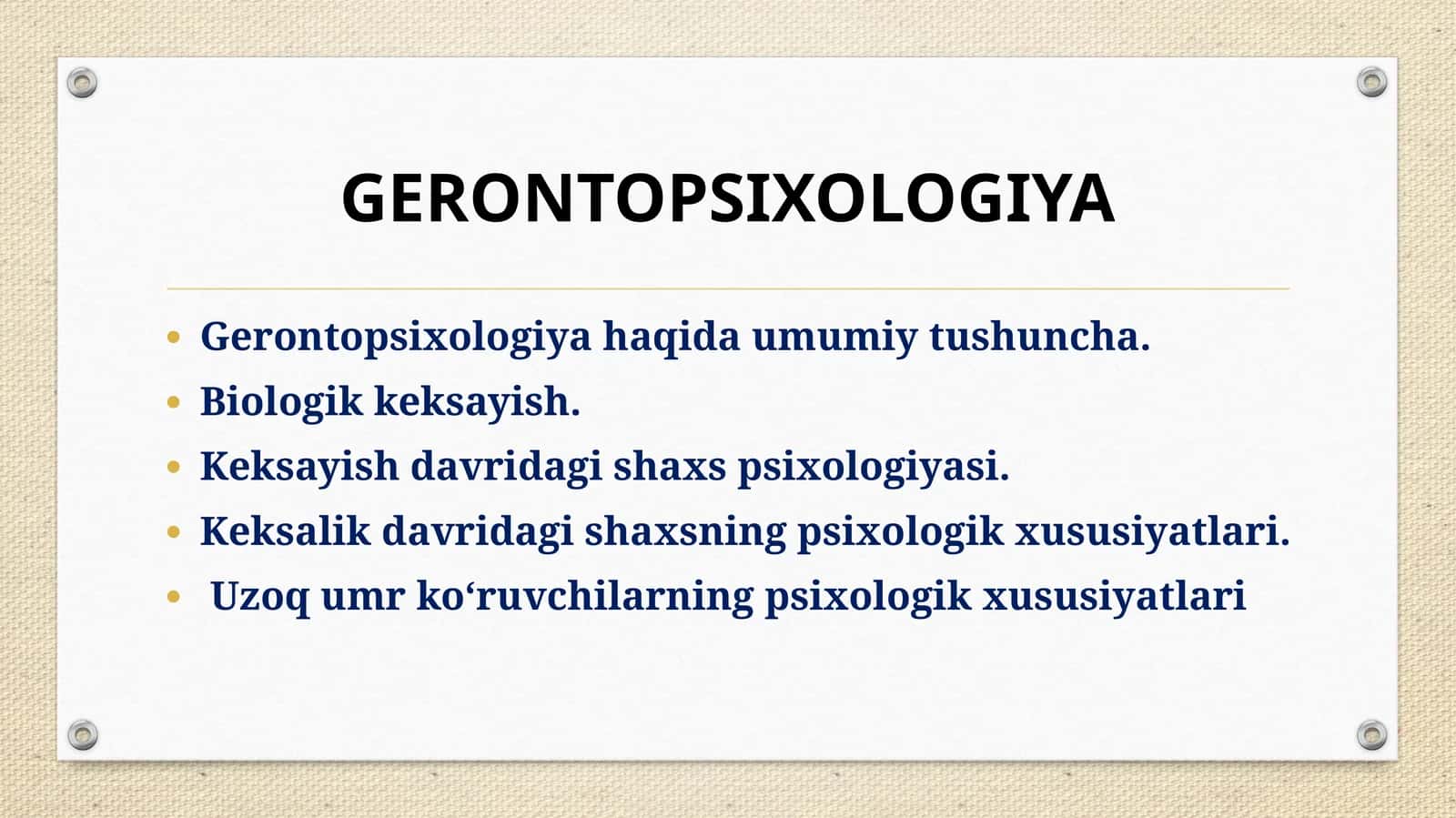 GERONTOPSIXOLOGIYA