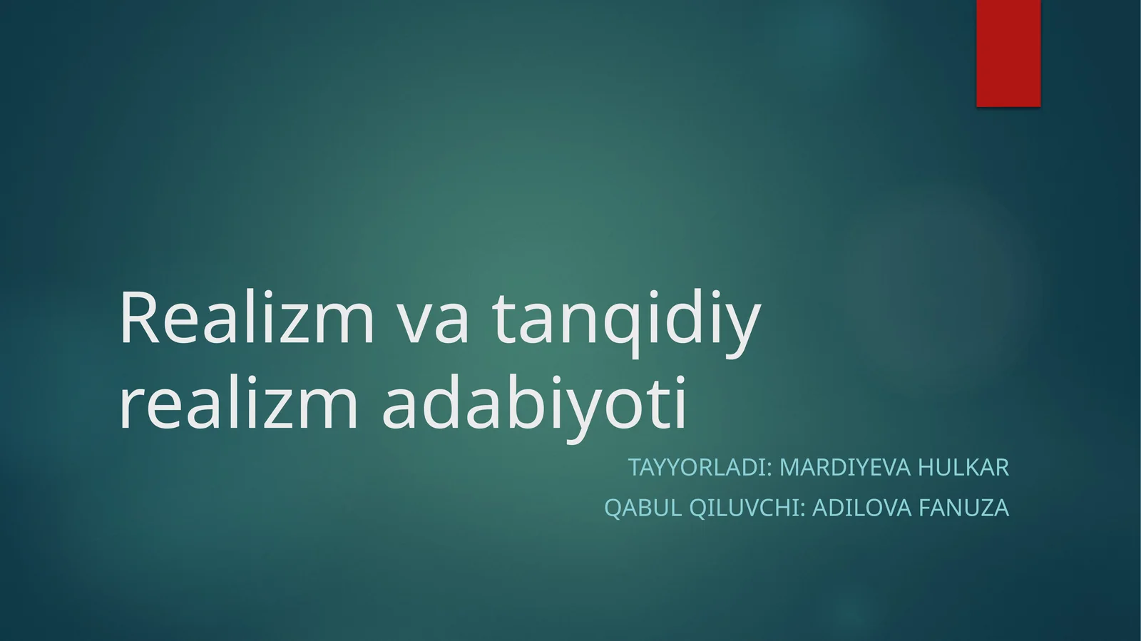 Realizm va tanqidiy realizm adabiyoti