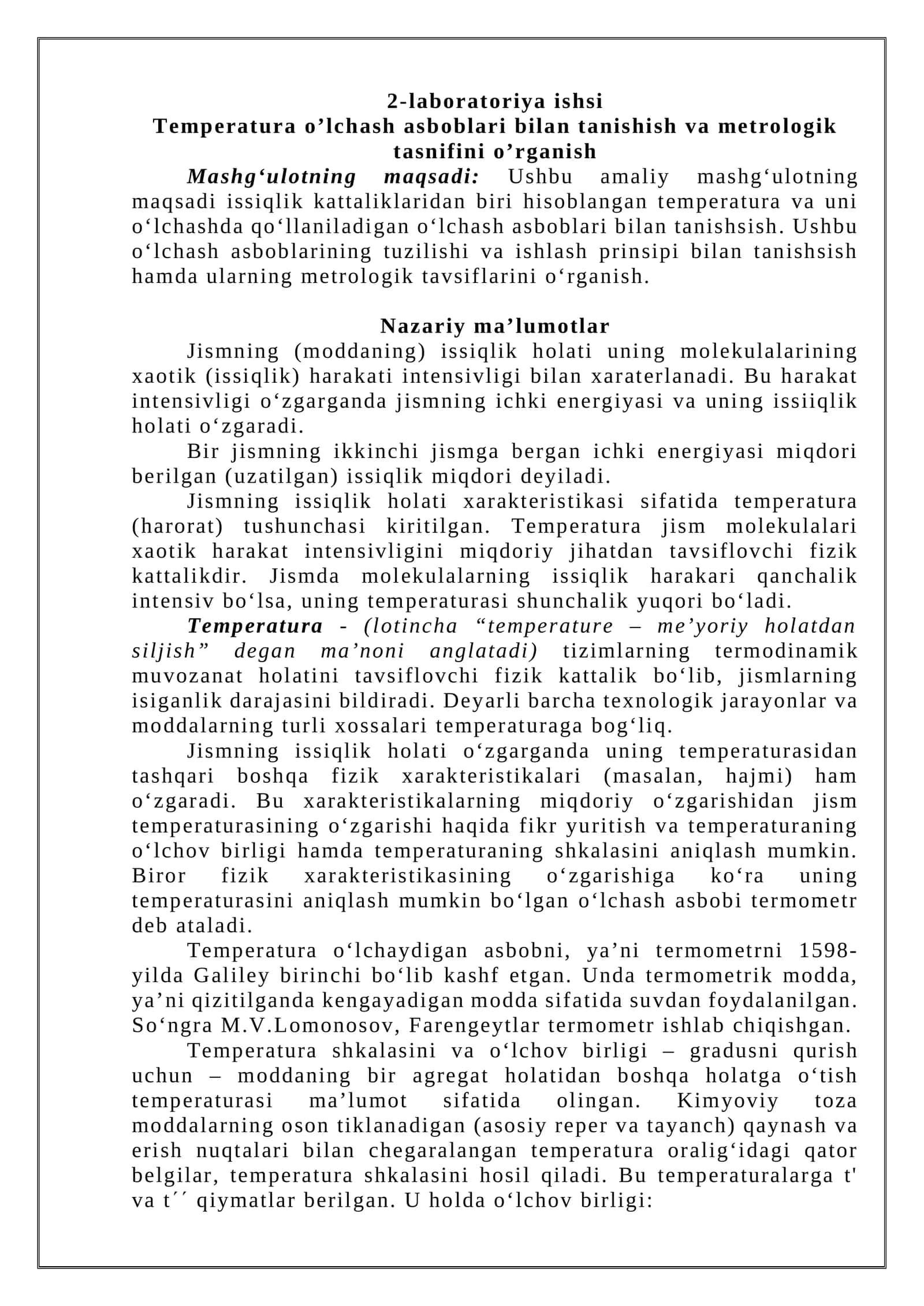2-laboratoriya ishsi