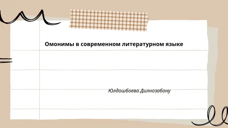 Омонимы в современном литературном языке