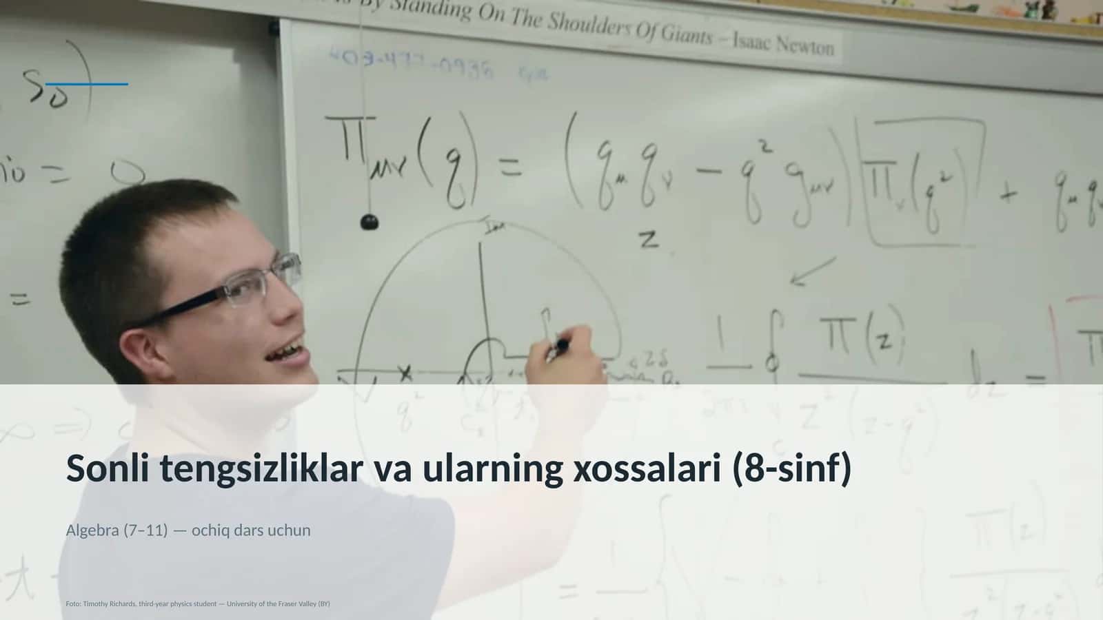 Sonli tengsizliklar va ularning xossalari (8-sinf)