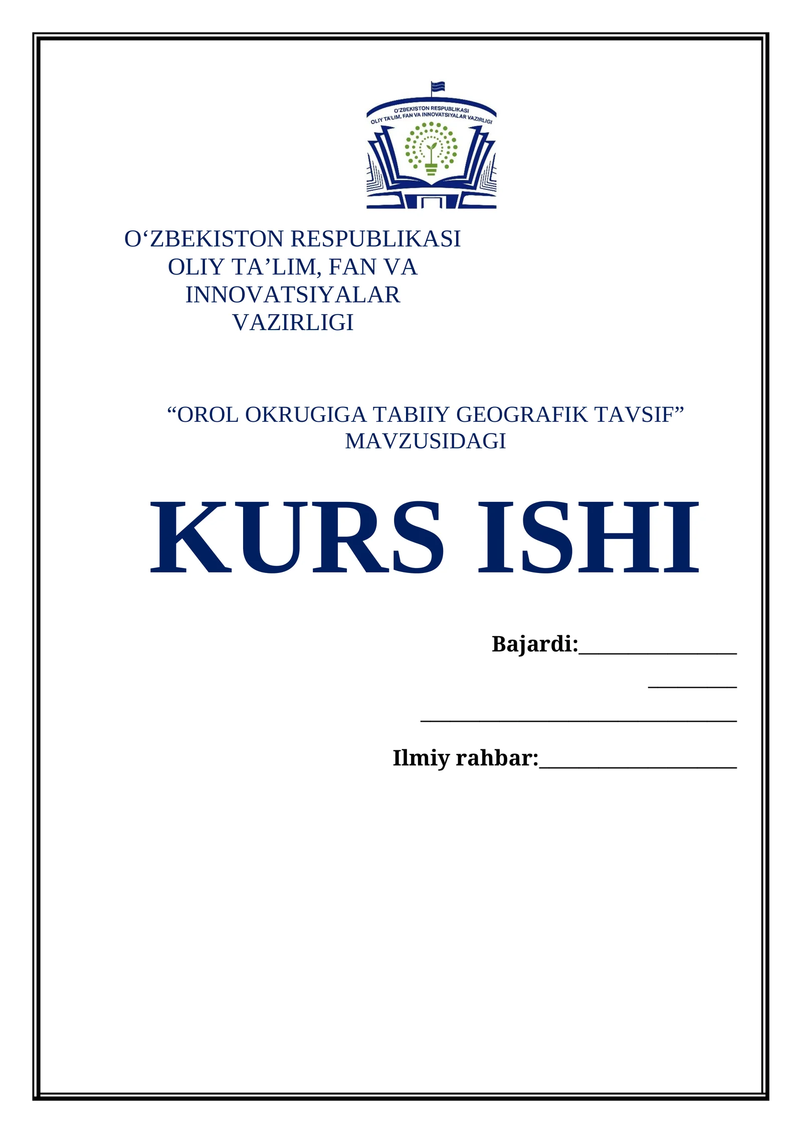 OROL OKRUGIGA TABIIY GEOGRAFIK TAVSIF