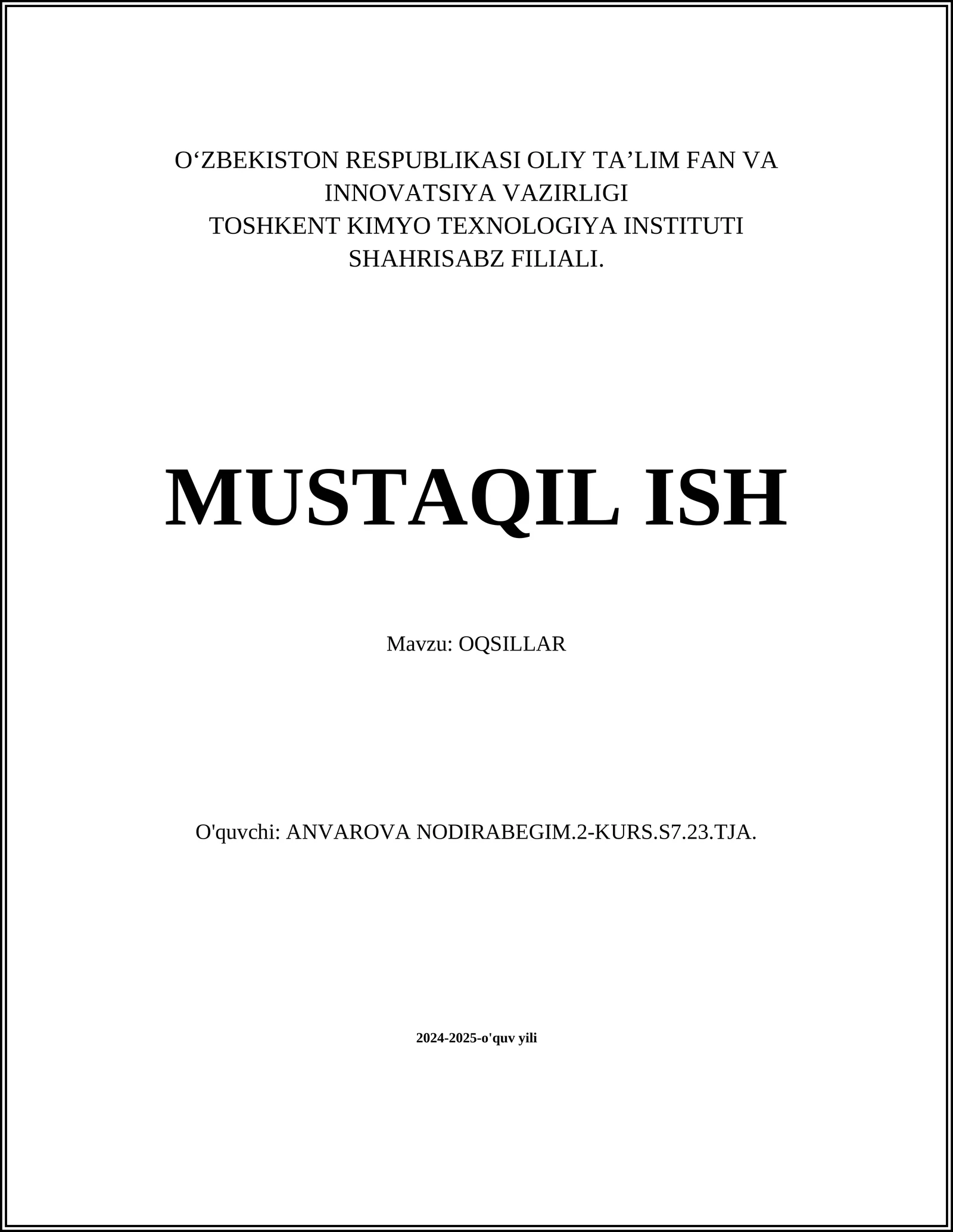 OQSILLAR