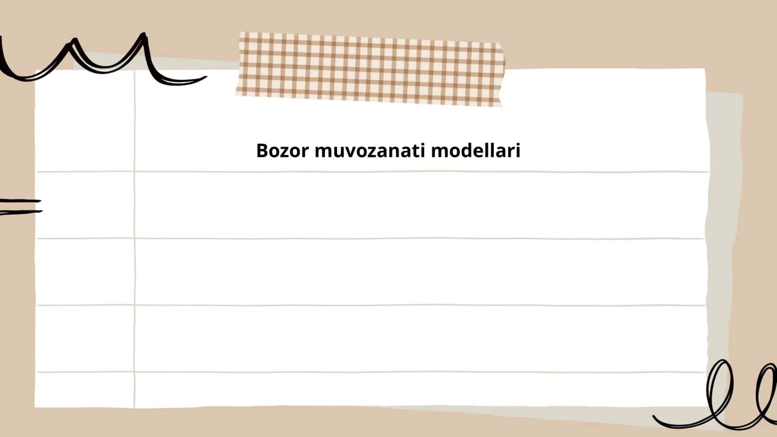 Bozor muvozanati modellari
