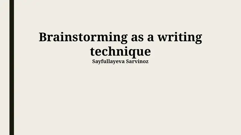 Brainstorming as a writing technique