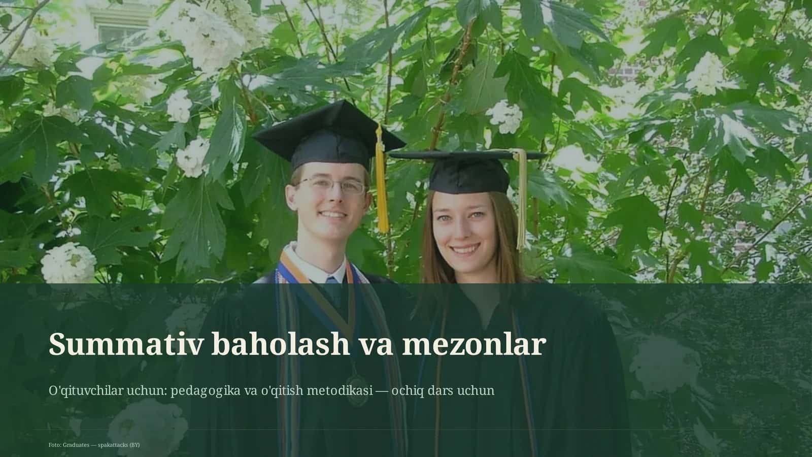 Summativ baholash va mezonlar