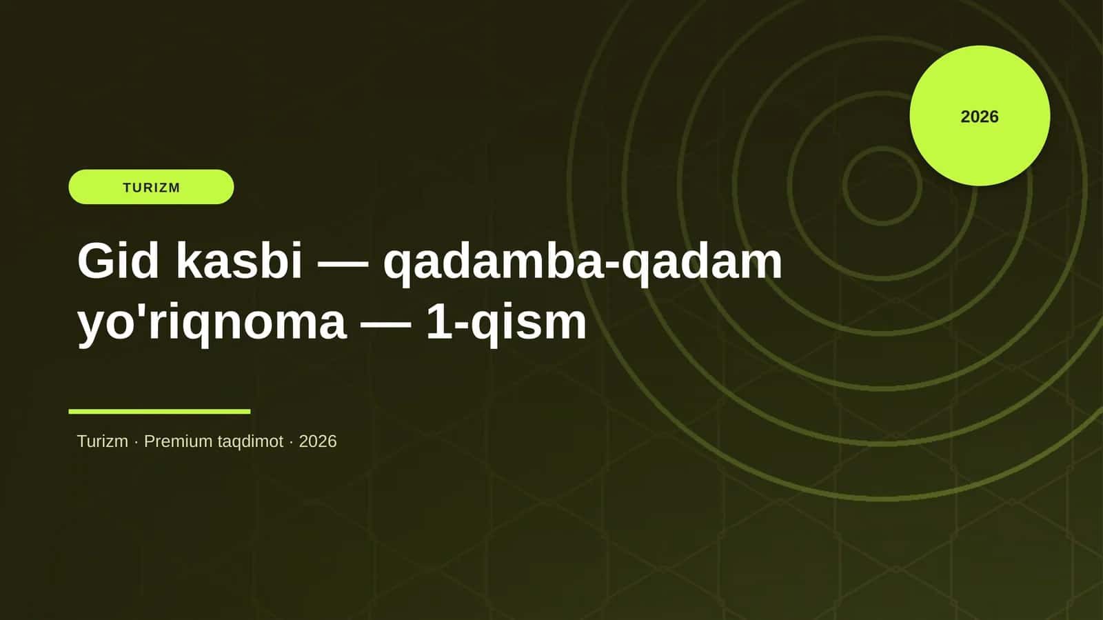 Gid kasbi — qadamba-qadam yo'riqnoma — 1-qism