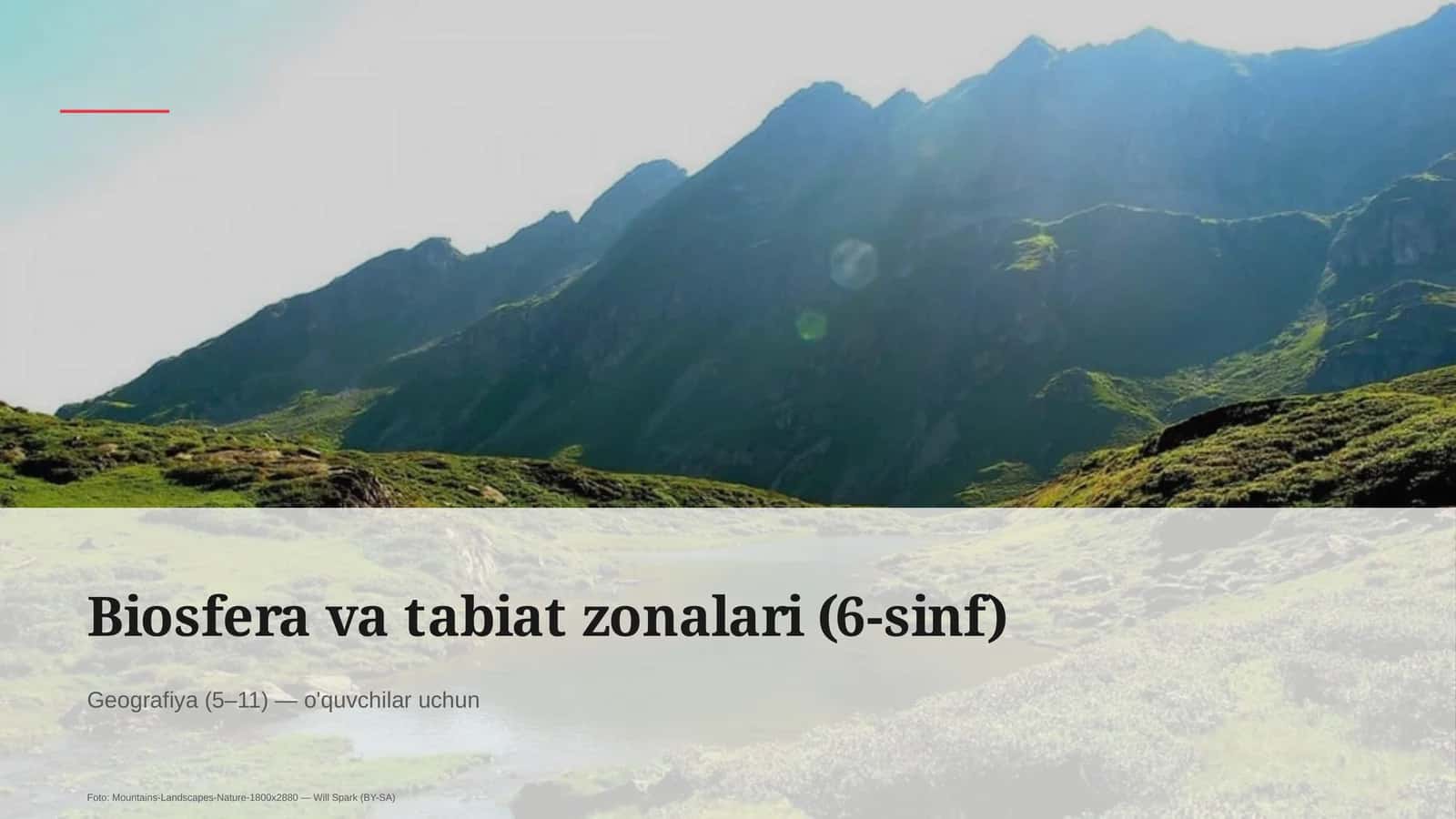 Biosfera va tabiat zonalari (6-sinf)