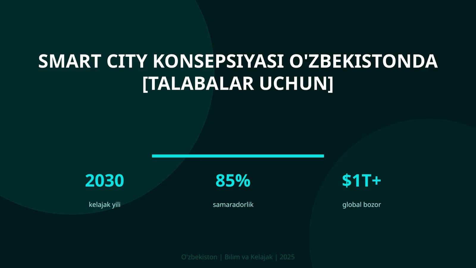 Smart City Konsepsiyasi O'zbekistonda [Talabalar Uchun]