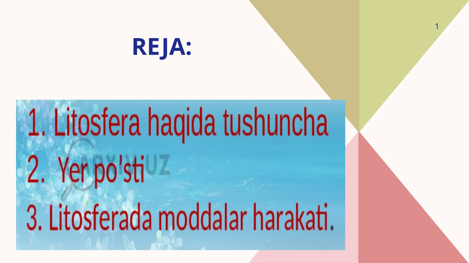 litosfera va uning tuzilishi