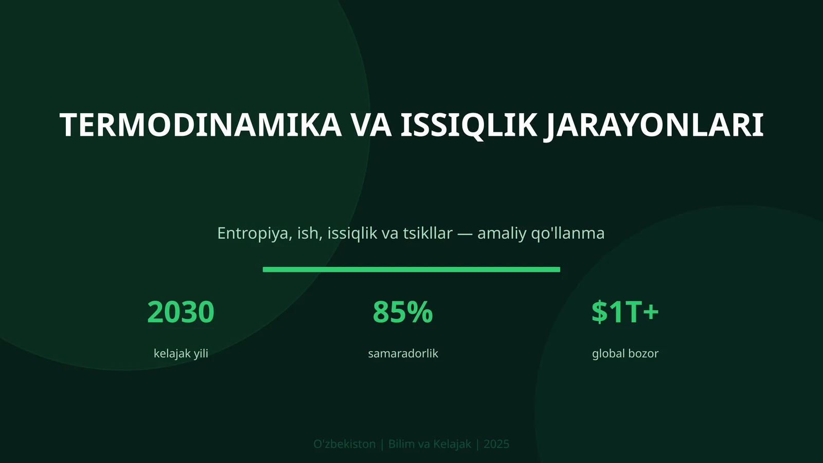 TERMODINAMIKA VA ISSIQLIK JARAYONLARI