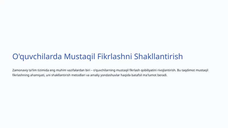 Mustaqil Fikrlash