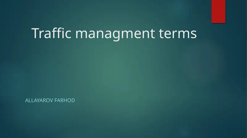 Trafficmanagmentterms
