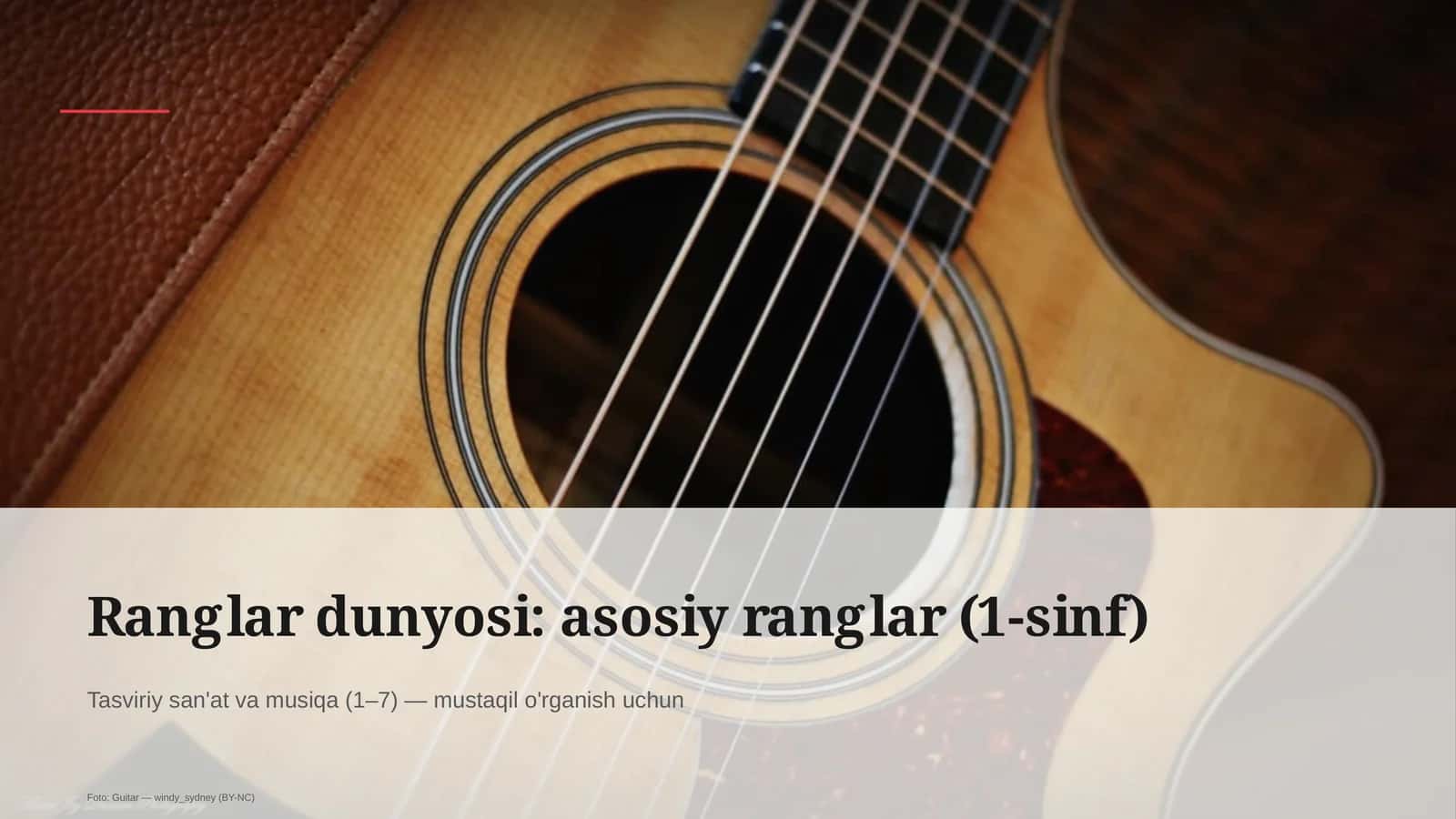 Ranglar dunyosi: asosiy ranglar (1-sinf)