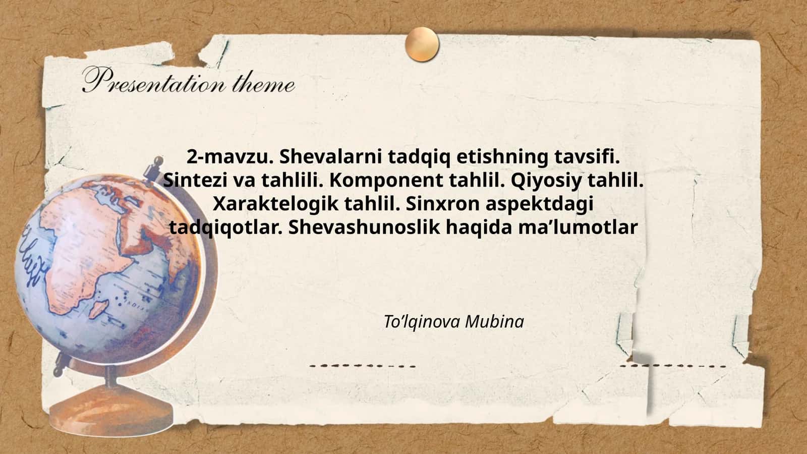 Shevalarni tadqiq etishning tavsifi