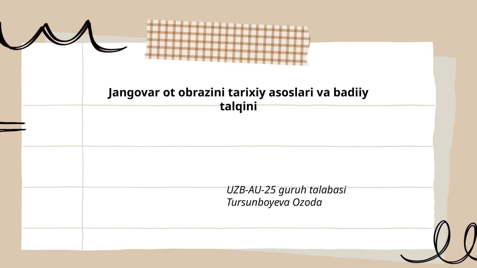 Jangovar ot obrazini tarixiy asoslari va badiiy talqini