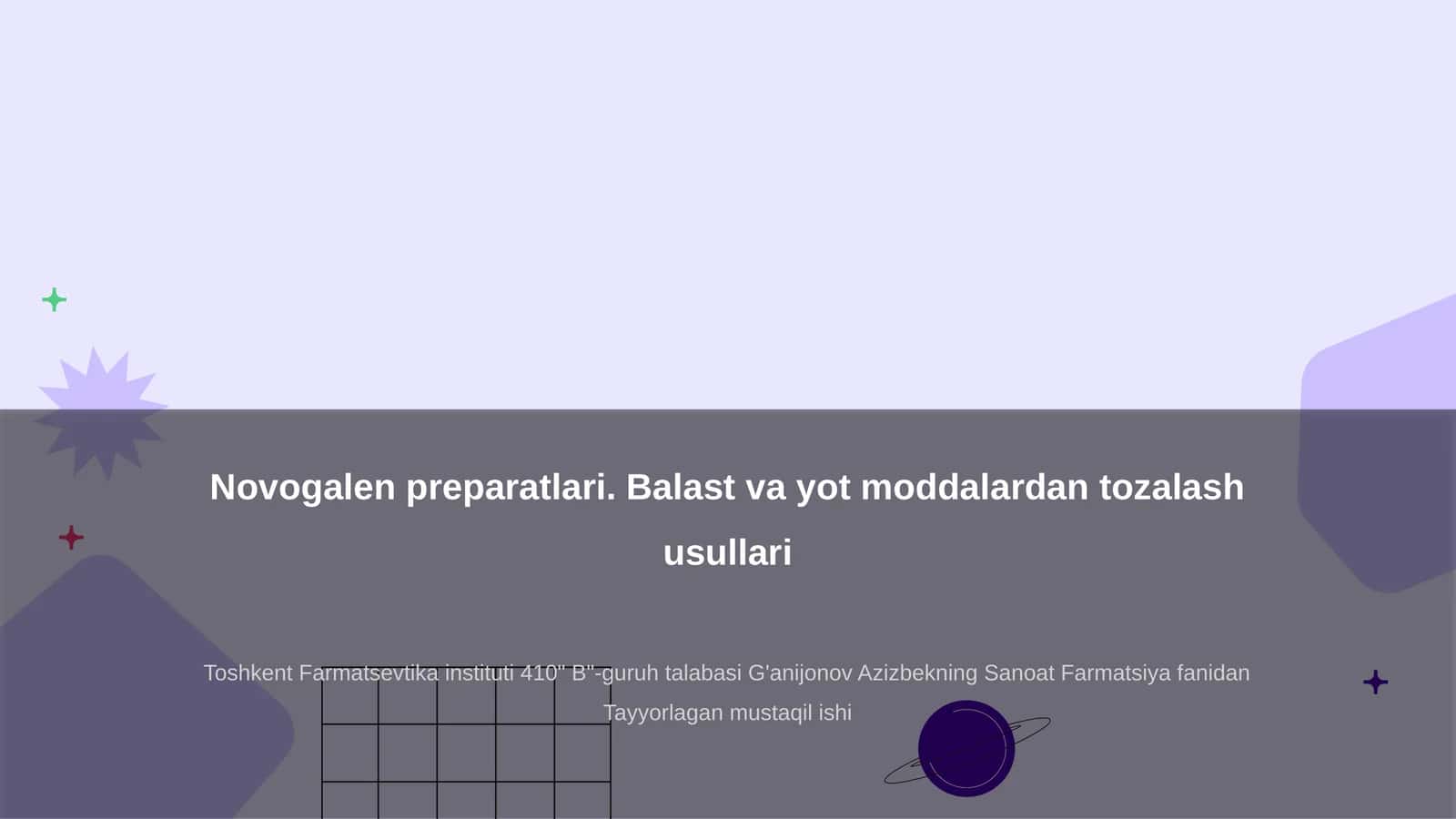 Novogalen preparatlari
