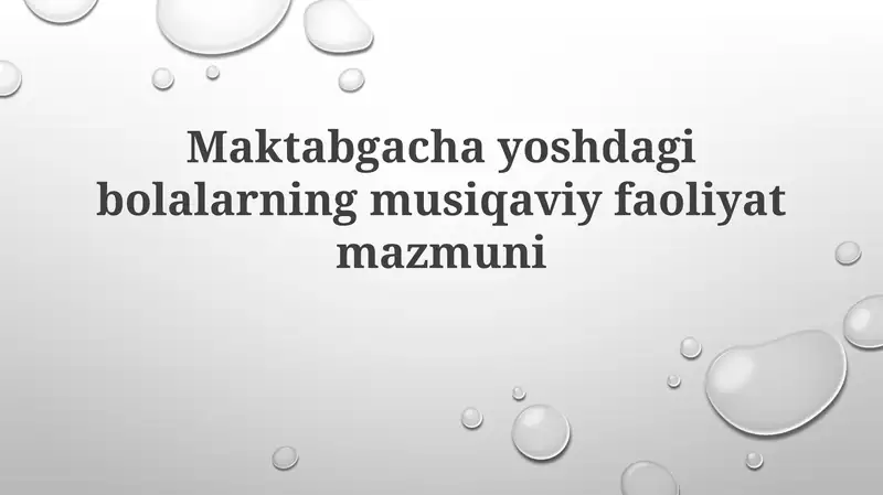Musiqa va raqs mashg'ulotlari