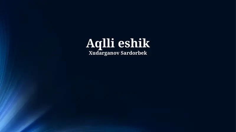Aqlli Eshik Texnologiyalari
