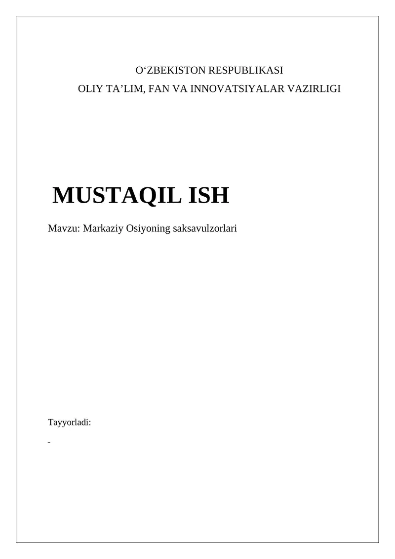 Markaziy Osiyoning saksavulzorlari