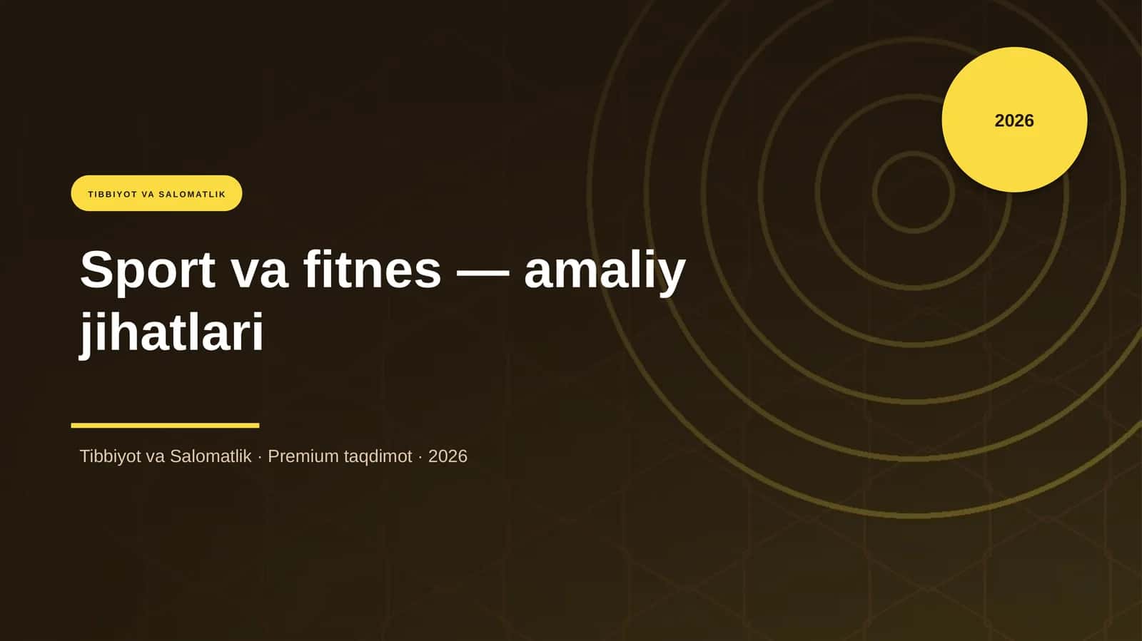 Sport va Fitnes - Amaliy jihatlari