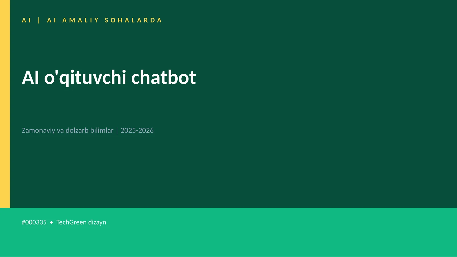 AI o'qituvchi chatbot