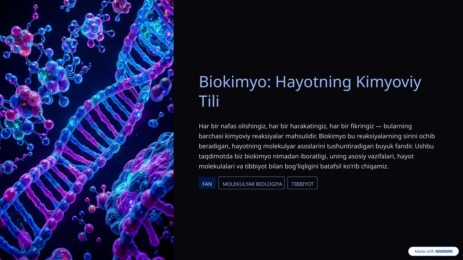 Biokimyo: Hayotning Kimyoviy Tili